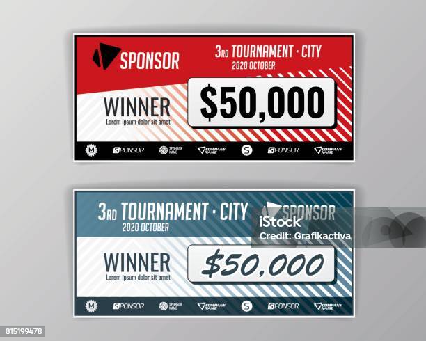 Gift Check Layout Winning Template For Eventwinning Check Stock Illustration - Download Image Now ...