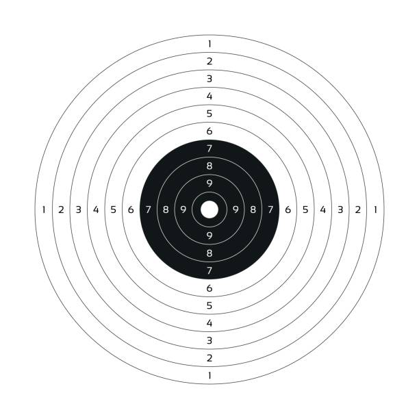 Blank vector gun target, paper shooting target, blank template for printing Blank vector gun target, paper shooting target, blank template for printing military target stock illustrations