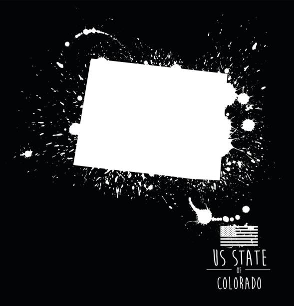 Colorado State Ink Splat Grunge - Illustration A vector illustration of the state of Colorado in a ink splat grunge style. colorado flag art pictures stock illustrations