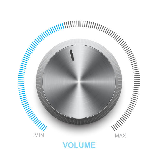 Vector volume control on a white background Vector volume control on a white background volume knob stock illustrations