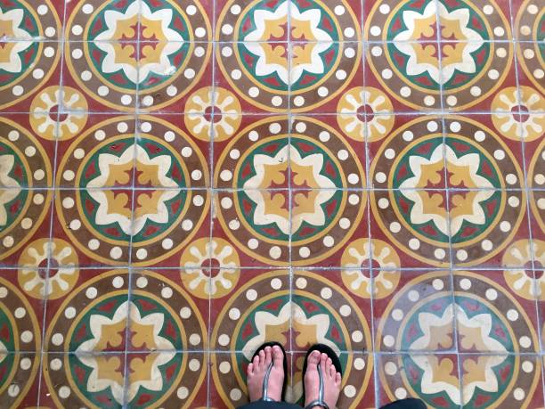 istock Vintage tiles and feet view 815224272