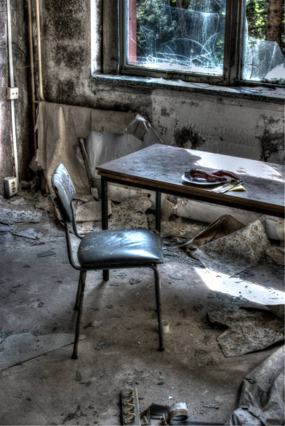 istock Table and chair in a ruin 815230082