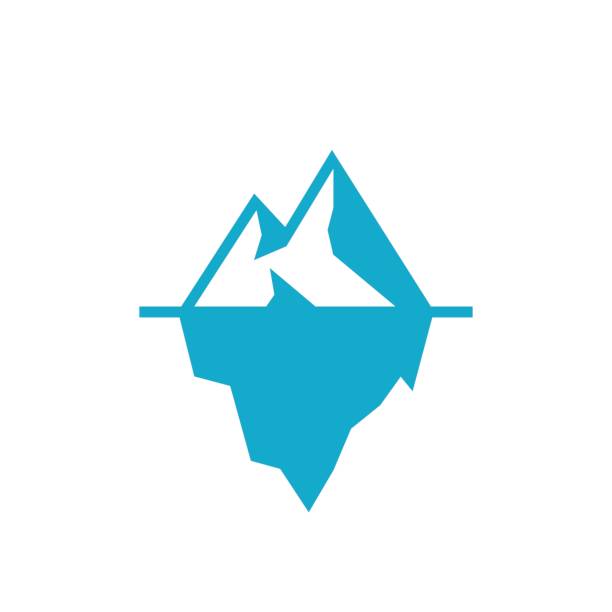 Iceberg underwater vector icon Iceberg underwater vector icon arctic stock illustrations