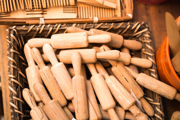 istock Set of rolling pins made of wood 815240536