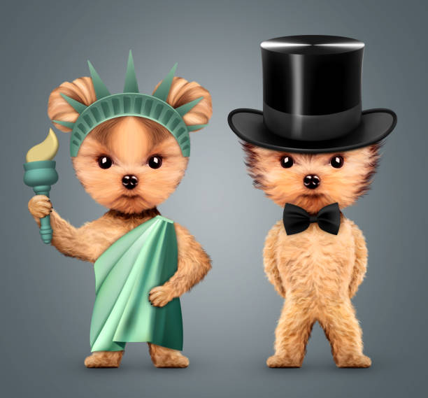 istock Stylized Statue of Liberty and funny gentleman 815248154