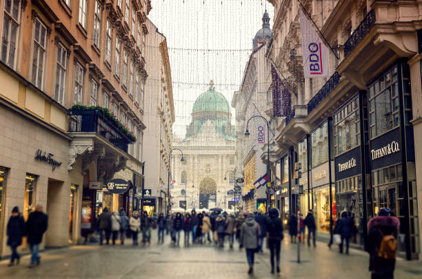 Kohlmarkt a shopping street in Vienna at Christmas Kohlmarkt a shopping street in Vienna at Christmas kohlmarkt street photos stock pictures, royalty-free photos & images