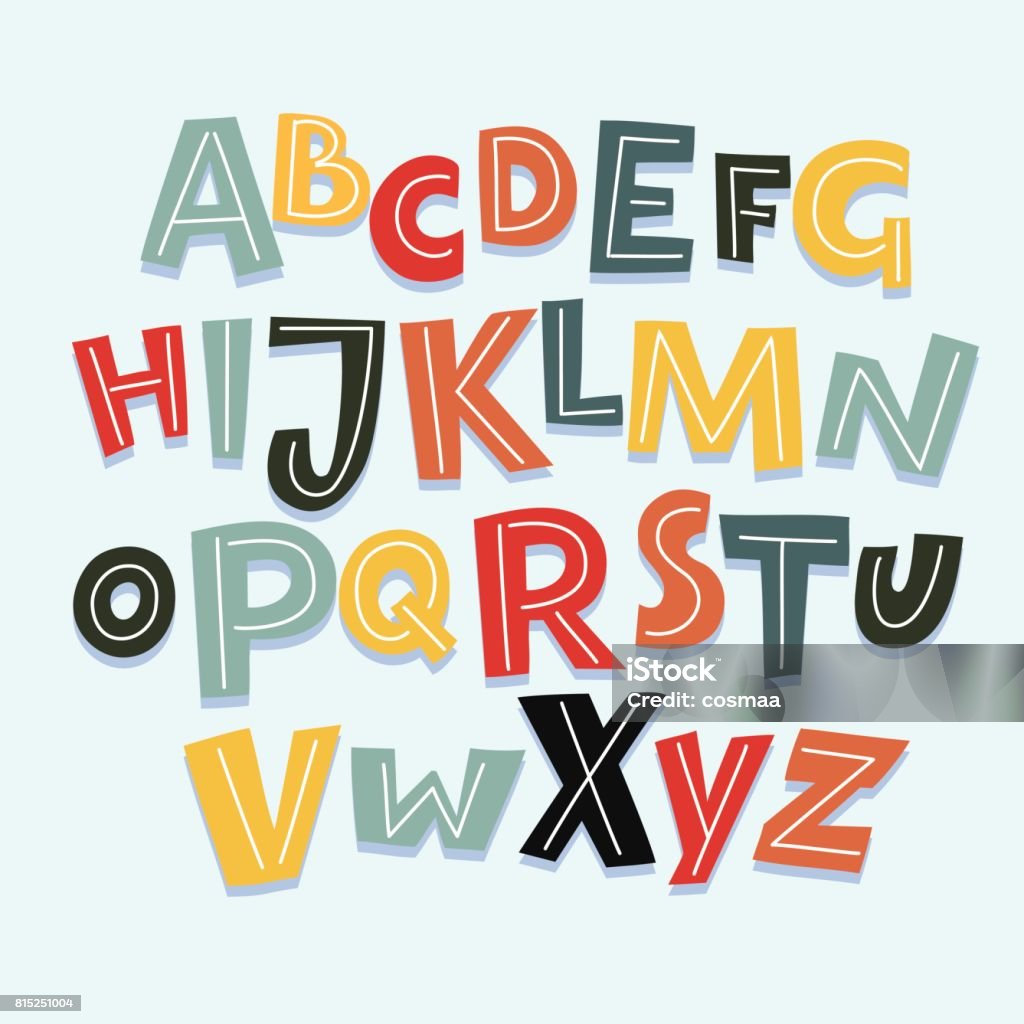 Funny Comics Font Vector Cartoon Alphabet With All Letters And Numbers  Stock Illustration - Download Image Now - iStock