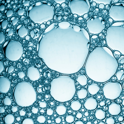 Macro photography of multiple bubbles