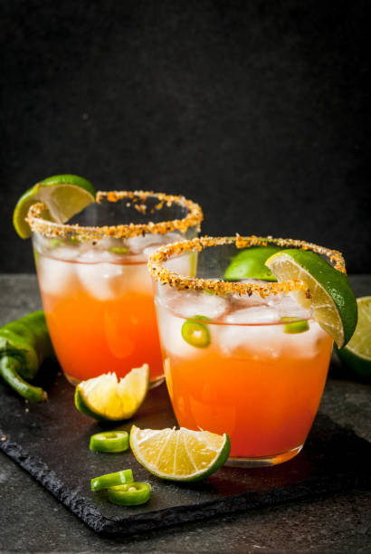 Traditional Mexican cocktail Spicy michelada