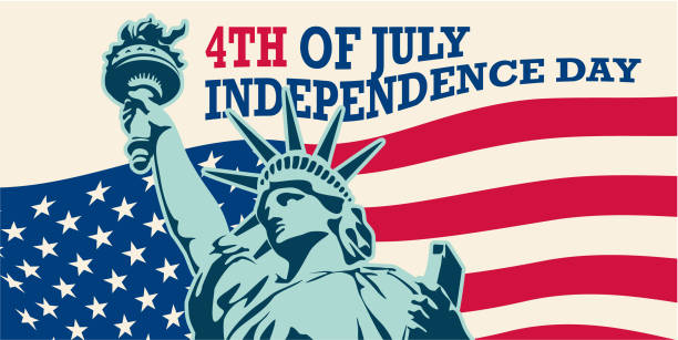 illustrazioni stock, clip art, cartoni animati e icone di tendenza di usa. statua della libertà. 4 luglio - statue of liberty