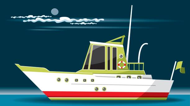 ilustrações de stock, clip art, desenhos animados e ícones de boat and silent night - silent night illustrations