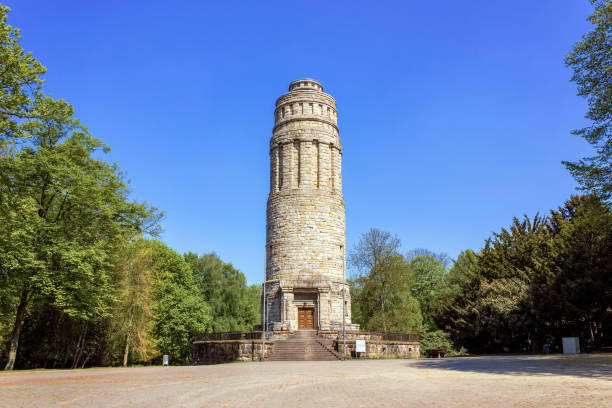 Bismarck tower in the near of Lübbenau, Brandenburg, Germany. Lookout tower on the environment in honor of the realm of Chancellor Bismarck