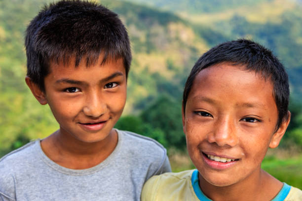 istock Happy Nepali boys near Annapurna Range 815296706