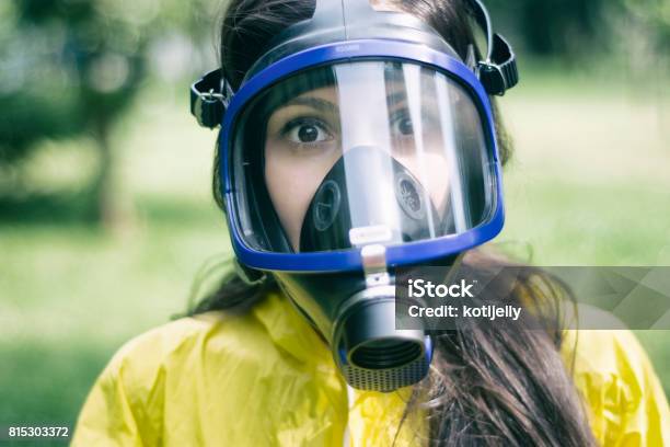 Global Contamination Stock Photo - Download Image Now - Women, Gas Mask, Oxygen Mask