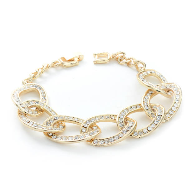 istock gold bracelet with diamonds isolated on white 815303752