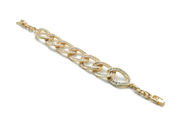 istock gold bracelet with diamonds isolated on white 815303764