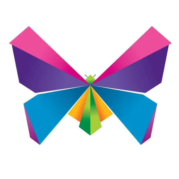 Vector illustration of Origami butterfly 4