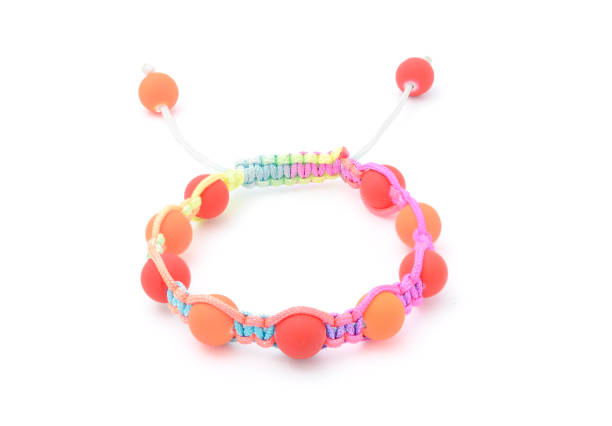 bracelet of pink beads isolated