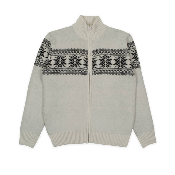 istock white male cardigan with a pattern isolated on white 815343940