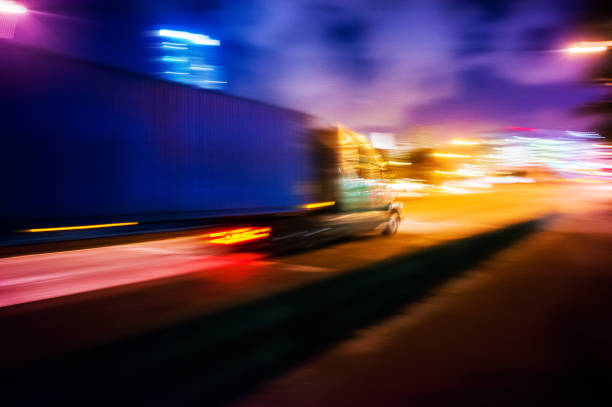 istock Semi-truck at night 815352838