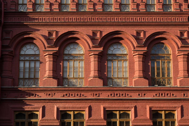 istock Windows classic on the facade in Moscow city 815365138