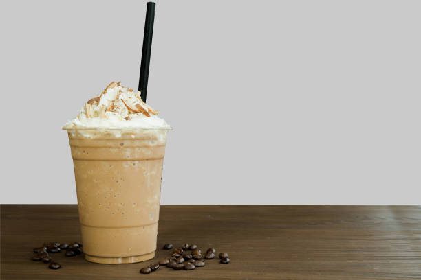istock Iced coffee with whipped cream and sprinkle with almonds 815388472