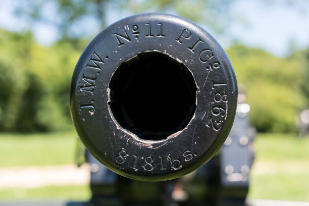 Mouth or muzzle of civil war cannon at Harpers Ferry in West Virginia