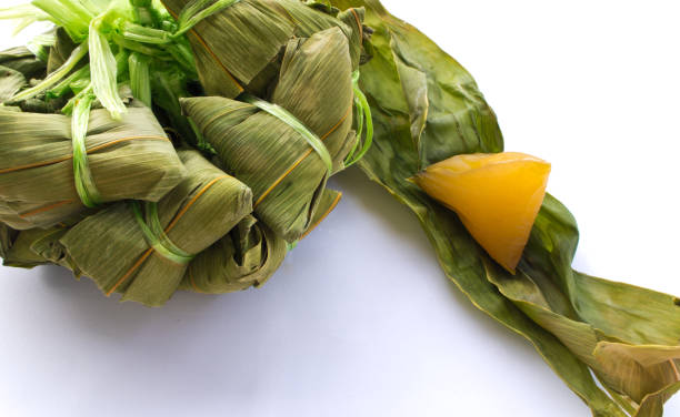 istock Steamed sticky rice wrapped in bamboo leaf 815414614
