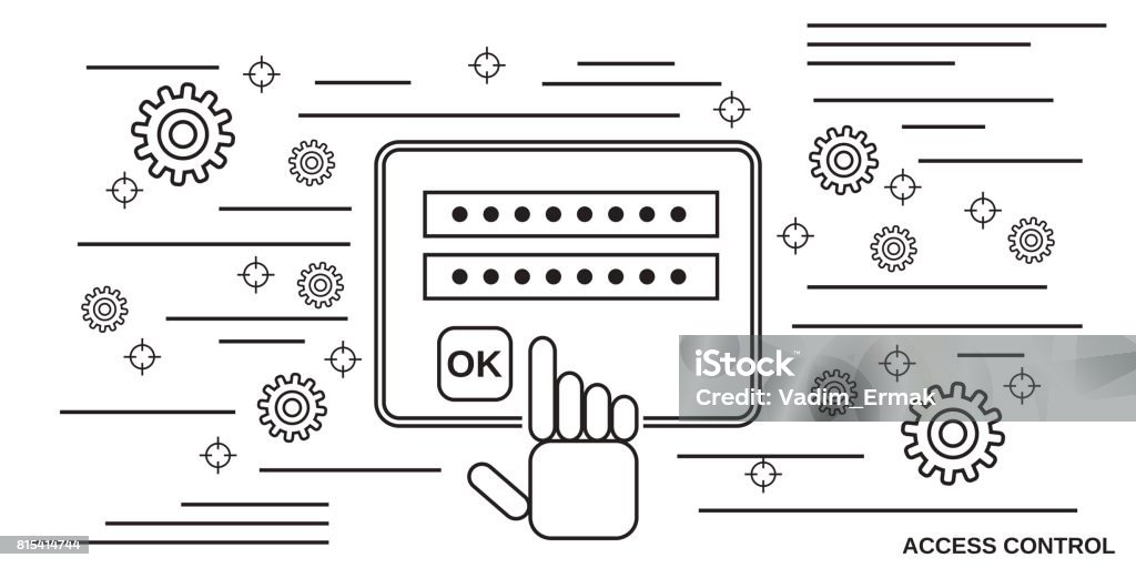 Access Control Line Drawing Access Control Vector Concept Stock Illustration - Download Image Now ...