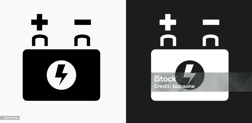 Auto-Batterie-Symbol in schwarz und weiß-Vektor-Hintergründe - Lizenzfrei Autobatterie Vektorgrafik