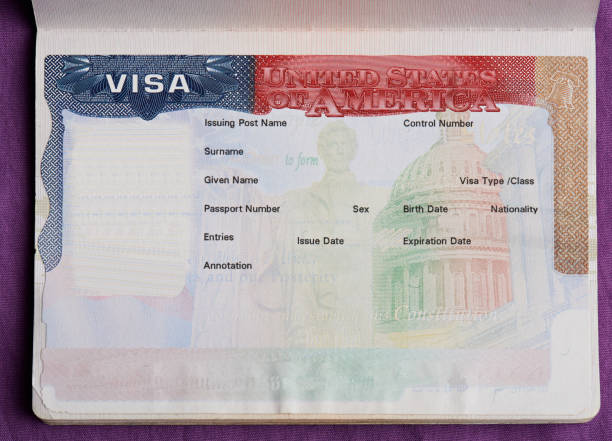 Blank american visa in passport