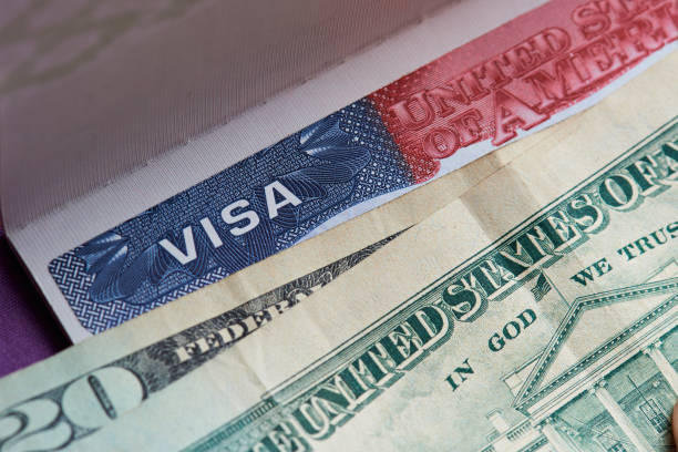 istock Close-up of american visa stamp 815425314