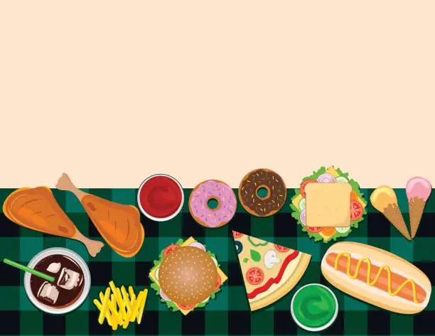 Vector illustration of Tasty Fast Food