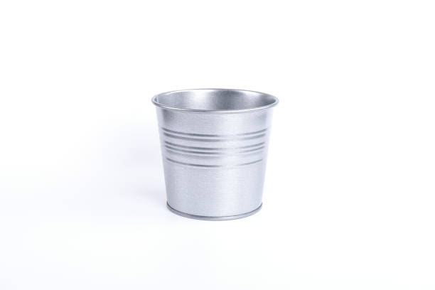 istock A tin flower pot isolated on white background. 815430722