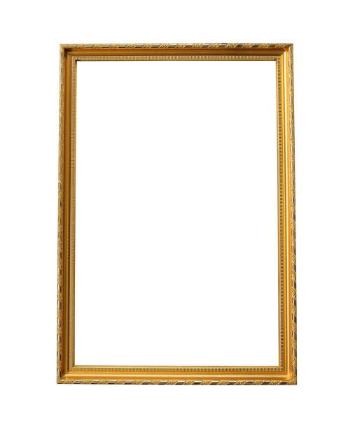 istock Gold wooden frame isolated on white background with clipping paths to easy deployment. 815430898