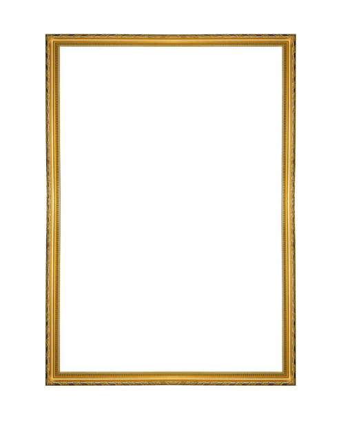 istock Gold wooden frame isolated on white background with clipping paths to easy deployment. 815430902