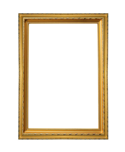 istock Gold wooden frame isolated on white background with clipping paths to easy deployment. 815430904