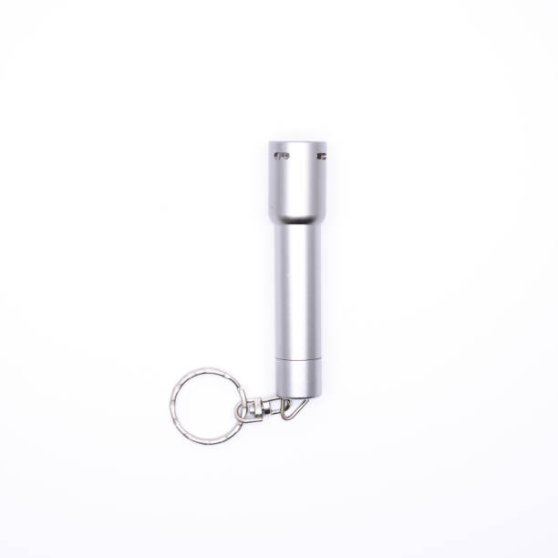 istock A small silver steel torch light  isolated on white background. 815433538