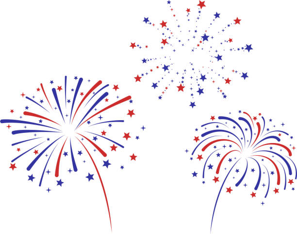 Fireworks american flag concept fireworks Pyrotechnics stock illustrations