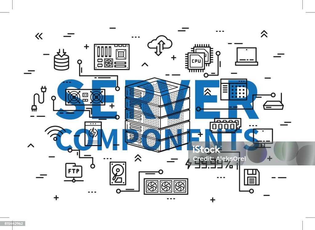 Server Parts Example Server Components Vector Illustration Stock Illustration - Download ...