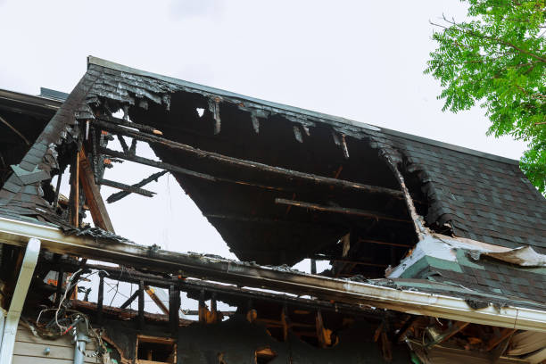 istock A charred, black wall of a log house after a fire. 815455856