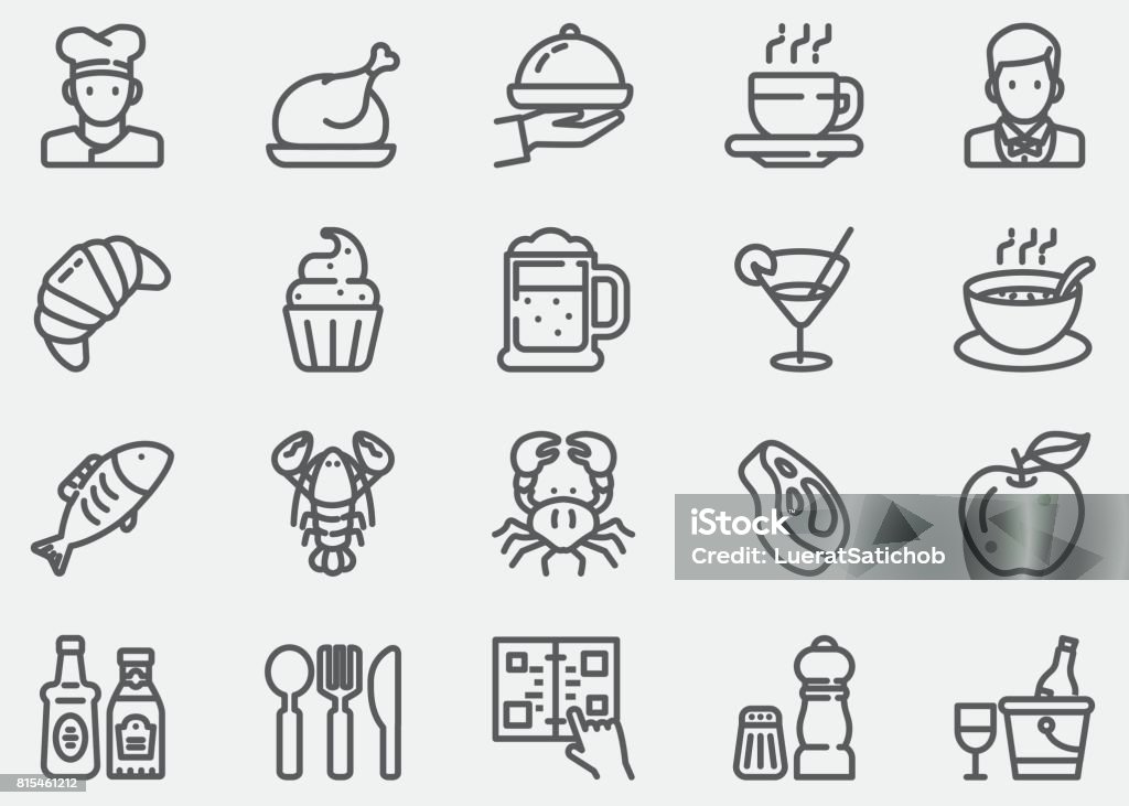 Restaurant Line Icons Soup stock vector