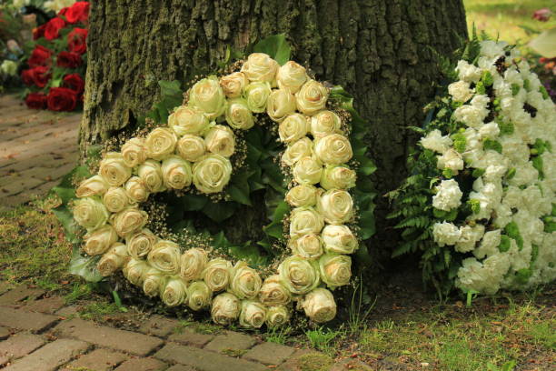 istock Sympathy flowers near a tree 815463702