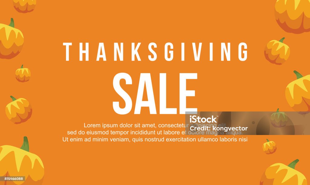 Thanksgiving sale on orange background vector illustration Autumn stock vector