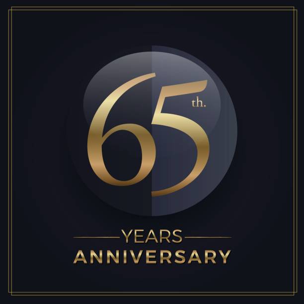 65 years gold and black anniversary celebration simple emblem template on dark background 65 years gold and black anniversary celebration simple emblem template on dark background $69 stock illustrations