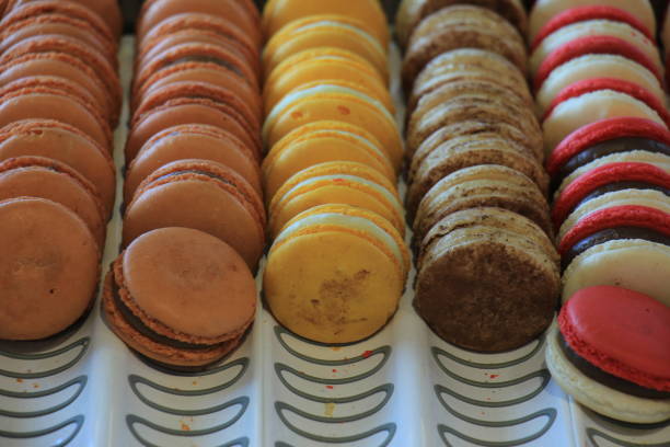 istock Colorful macarons in a shop 815469364