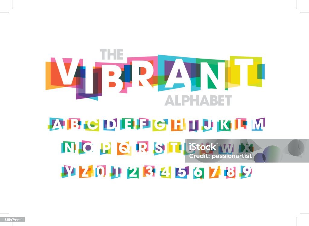 Colorful alphabet Vector of modern colorful font and alphabet Typescript stock vector