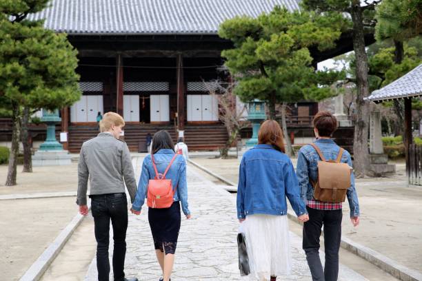 istock Young people are walking at temple precinct 815509526