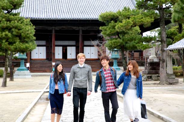 istock Young people are leaving from temple 815511882