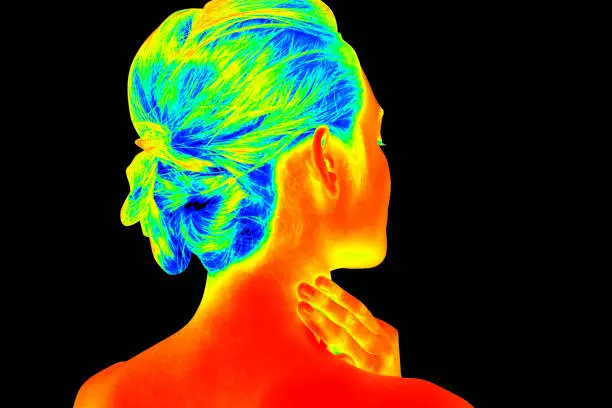 Photo of woman back shot like a thermography